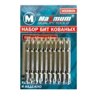 Набор бит кованых PH2, 65 мм, 10штук, "MAXIMUM" MX 04030